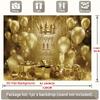 2D 11th Birthday Photography Backdrop Golden Crown & Balloon Photo Booth Banner