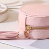 Однотонная шкатулка для хранения украшений Круглая шкатулка для ожерелий и колец Простой органайзер для серег Девочки