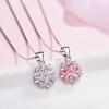 Ожерелье с подвеской в виде цветущей вишни из нежно-розового прозрачного кубического циркония из стерлингового серебра 925 пробы для рождественских подарков S-N223