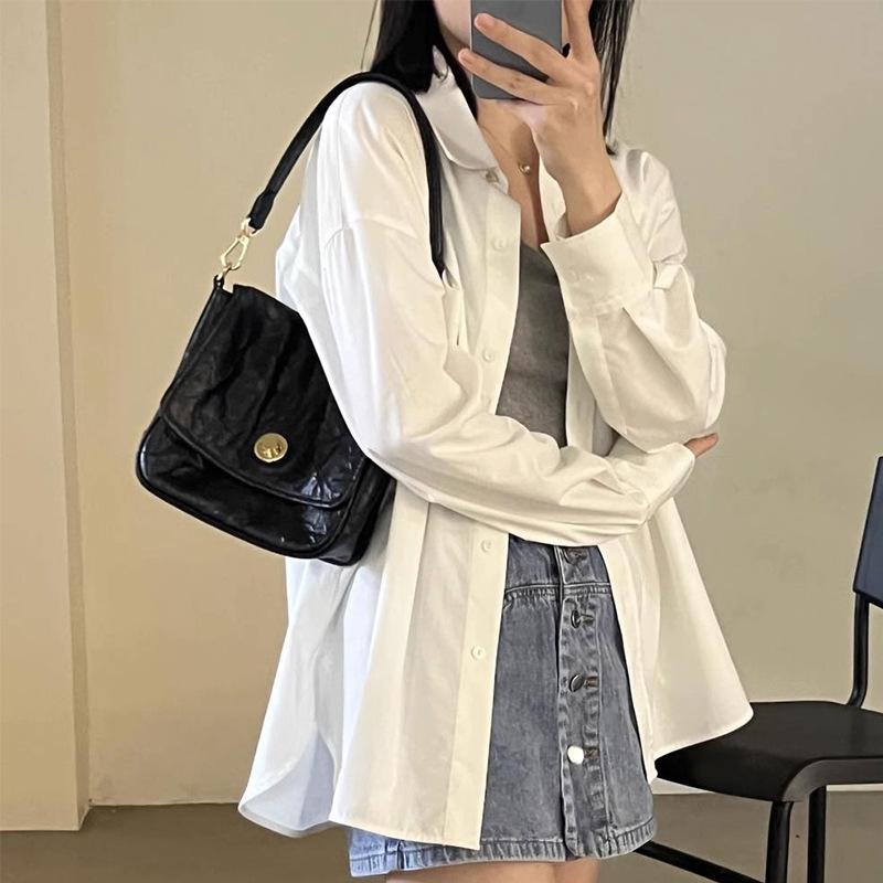 2026 new one-shoulder underarm bag, first-layer cowhide hand-scratched women's niche high-end pleated retro tote bag