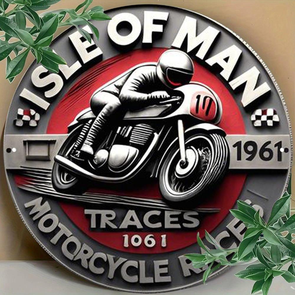 Vintage Isle of Man TT Aluminum Metal Sign x inch Garage Wall Decor Poster