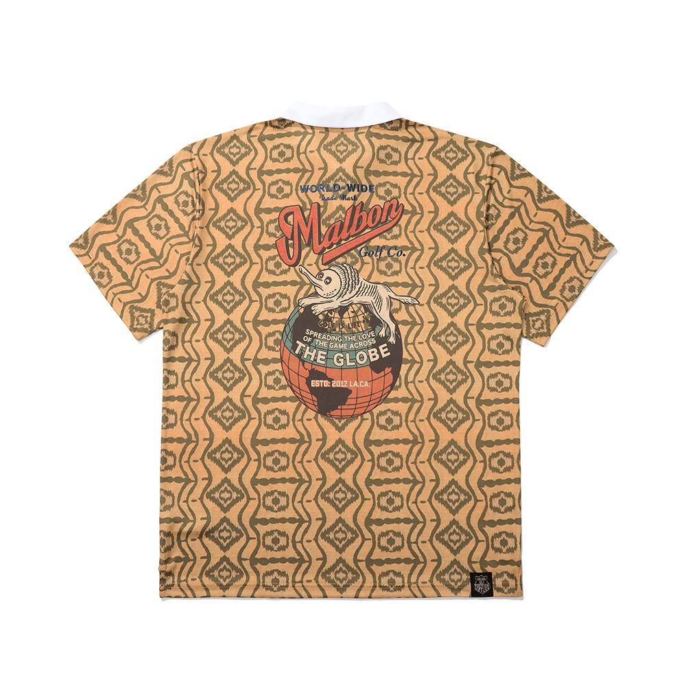 MALBON GOLF Paradise Pattern T-Shirt Yellow (Man)