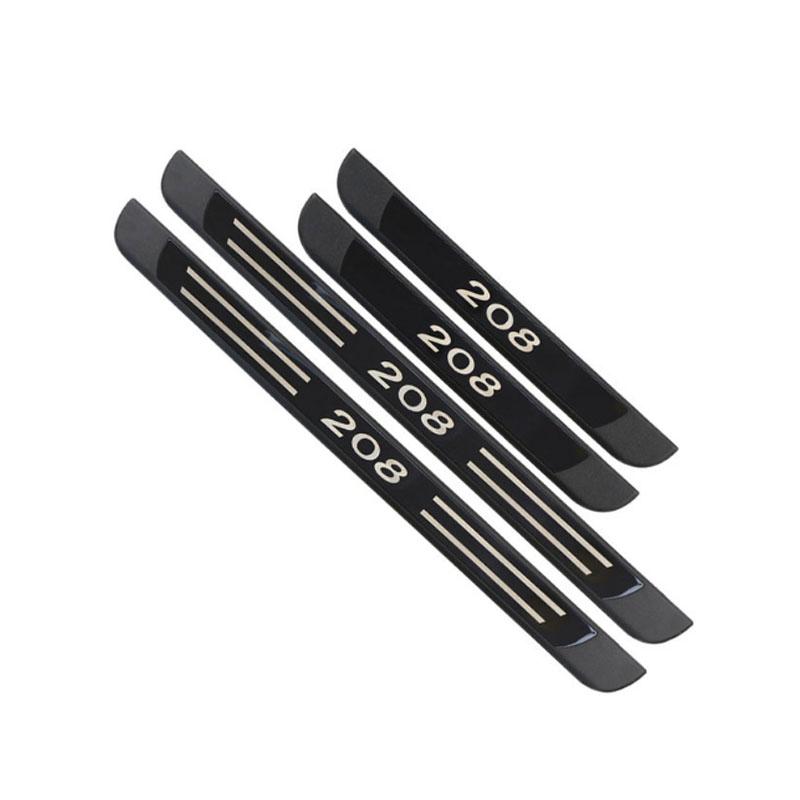 4 шт./компл. для Peugeot 208 2012-нержавеющая сталь, накладка на порог автомобиля, защитная крышка для педалей автомобиля