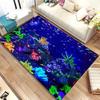 3D-ковёр с изображением подводного мира и морского дна для гостиной, грязеотталкивающий коврик для спальни, дивана, журнального столика, моющийся напольный коврик.