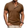 Летняя мужская рубашка Хенли, модная мужская футболка с коротким рукавом, тренд, универсальные повседневные топы с коротким рукавом