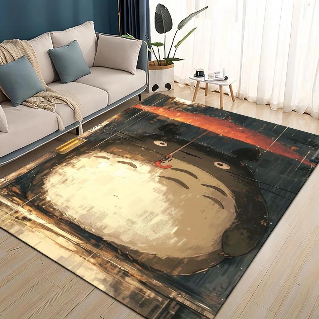 3D ковер с рисунком мультфильма Т-Тоторо, ковер для гостиной, детской спальни, декора у дивана, прихожей, нескользящий коврик для игр детей