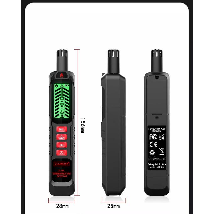 New Gas Leak Detector Combustible Natural Co2 Alcohol LPG Methane Analyzer Rechargeable Buzzer Alarm PPM LEL Tester