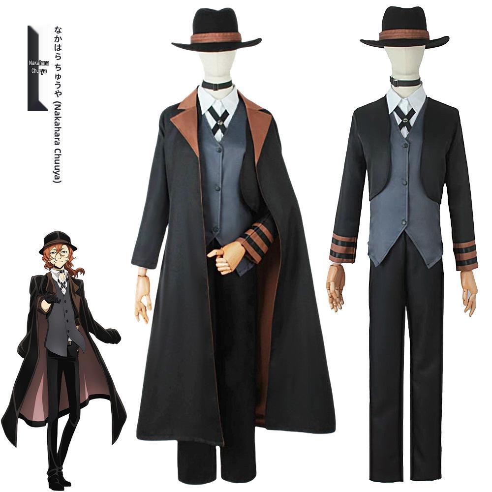 Bungo Stray Dogs Dazai Osamu & Nakahara Chuuya Anime Cosplay Outfit Set Available