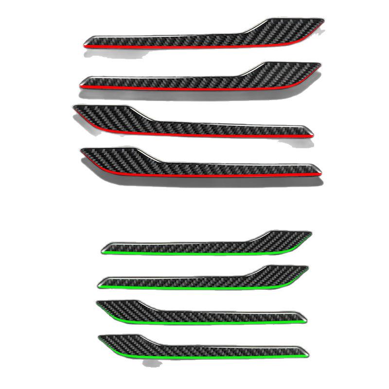 Наклейки на внешние ручки дверей из черного карбона для Tesla Model 3/Y (2017-2022 гг.)