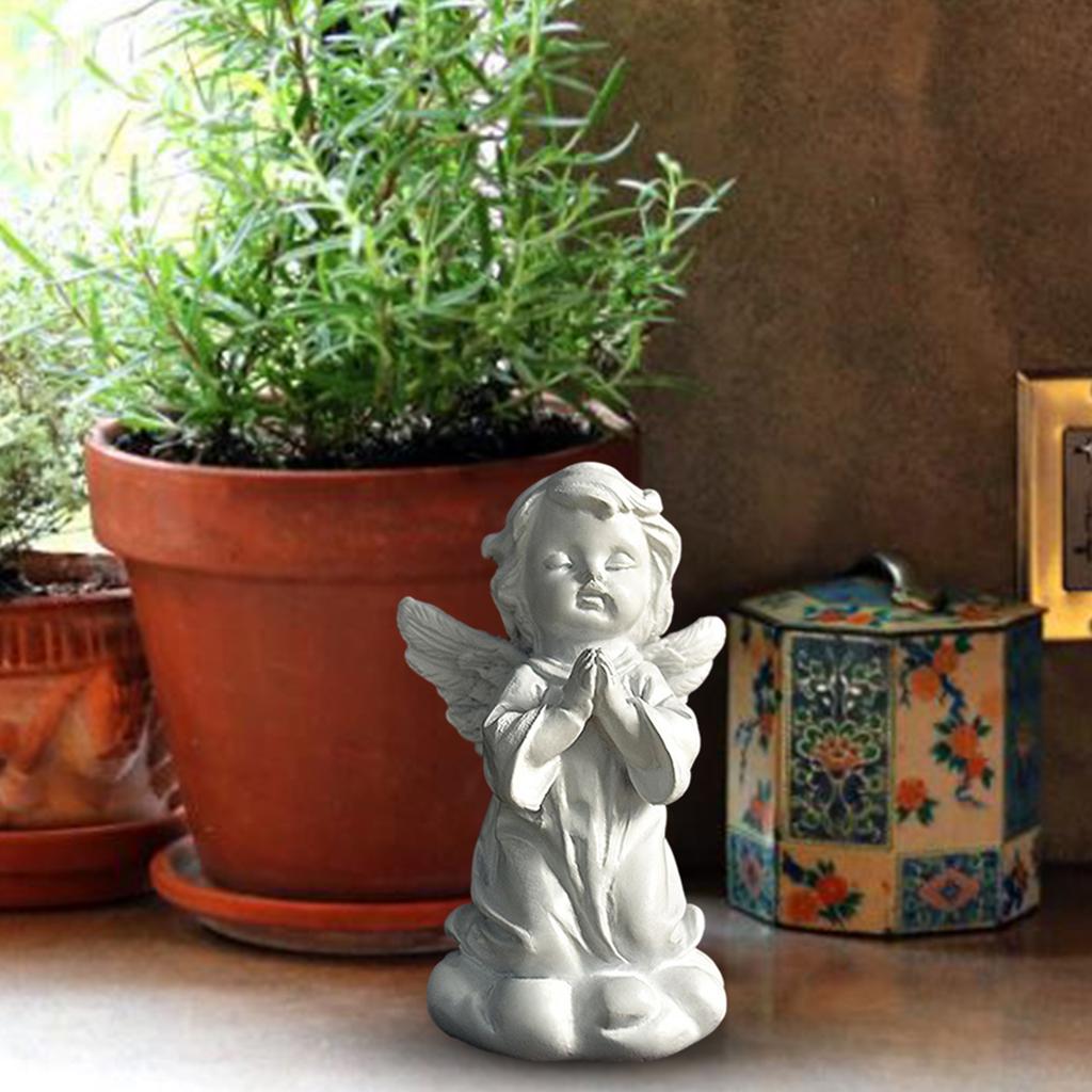 Мини Скульптура Молящегося Ангела Настольная Милая Декоративная Статуэтка из Смолы Украшение для Дома Фигурки Ангелов Украшение для Комнаты 4 Жеста