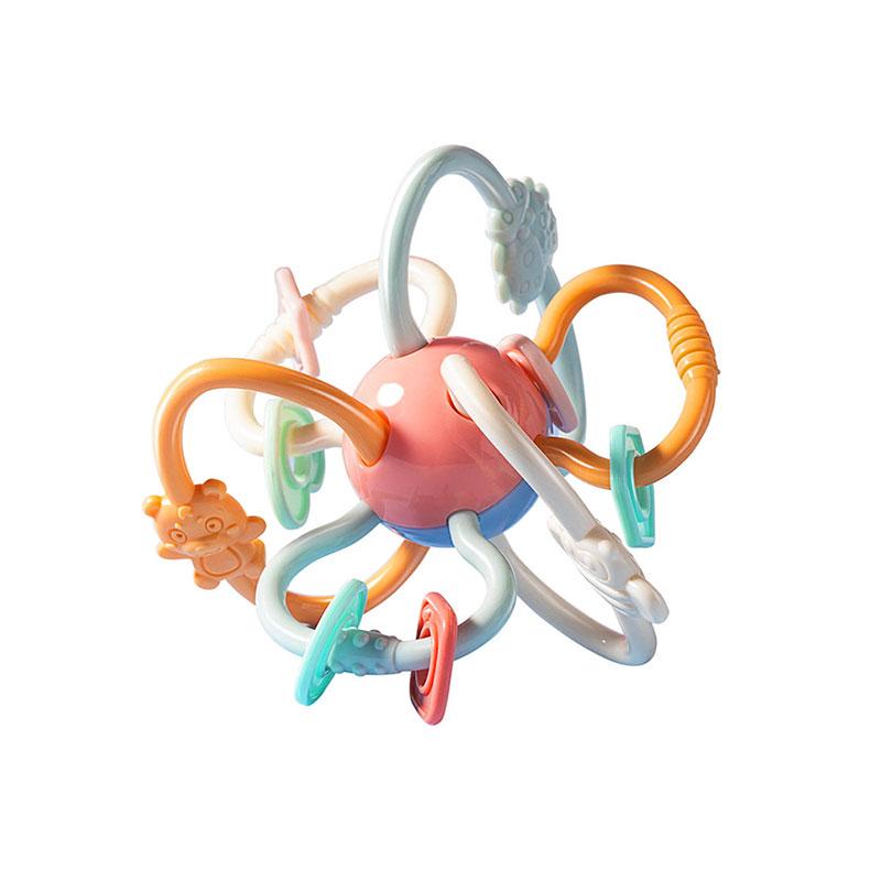 Монтессори детские игрушки 0 12 месяцев вращающаяся погремушка силиконовые игрушки для прорезывания зубов хватание мяча развивающая сенсорная игрушка для малышей