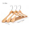 3pcs Non Slip Wide Shoulder Hanger Wooden Heavy Duty Strong Coat Hangers,Smooth Finish 360° Swivel Hook Solid Wood Hangers Shirt Suit Closet Organizer
