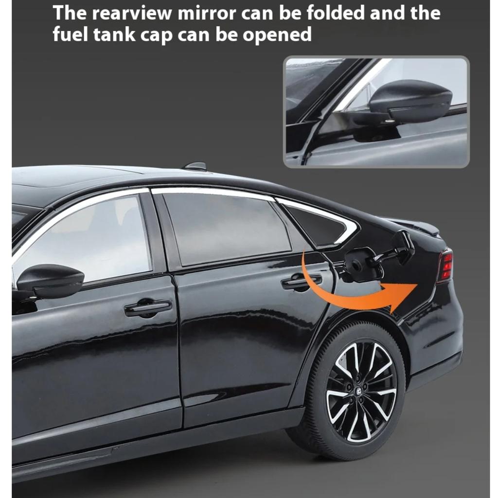 Масштаб 1/18 Honda Accord 2024 Модель автомобиля из сплава Симуляция звука и света Детская игрушка Коллекционные украшения Подарок на день рождения для мальчика