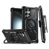 For Samsung Galaxy S25 S24 S23 S22 Ultra Plus Armor Rugged for MagSafe Magnetic Phone Case with Ring Holder Belt Clip Holster