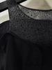 2026 Early Spring New Style Off-Shoulder Letter Crystal Mesh Patchwork Loose Long-Sleeve Women's Top