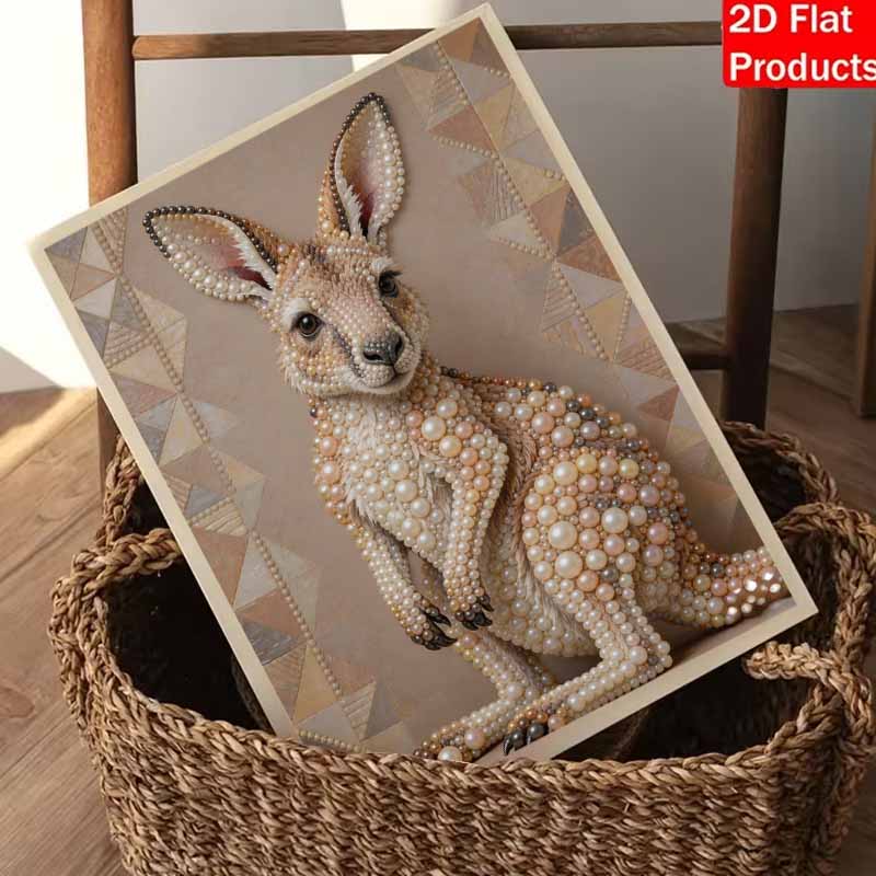 DIY 3D Pearl Diamond Painting Art Set Kangaroo Home Decor Art Set Wall Art