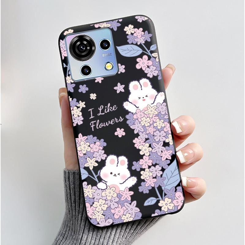 Для ZTE Blade V50 Vita Чехол Роскошный Милый Кролик с Сердечками Смешной Черный Мягкий Силиконовый Чехол для Телефона Для ZTE BladeV50 Vita V50Vita Обложка