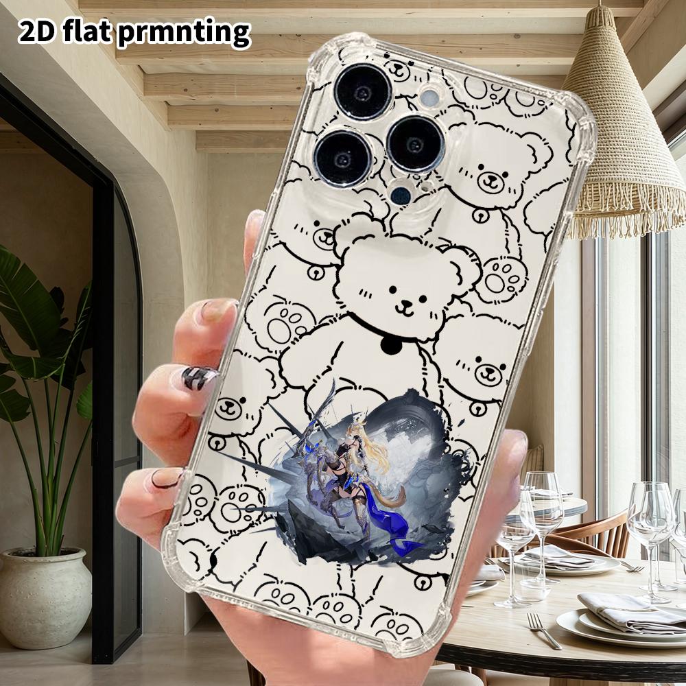 Phone Case: 2D flat suitable for iPhone 18 17 16 15 14 13 Pro, transparent four corner protective case, Granblue Fantasy, Christmas and Halloween gift