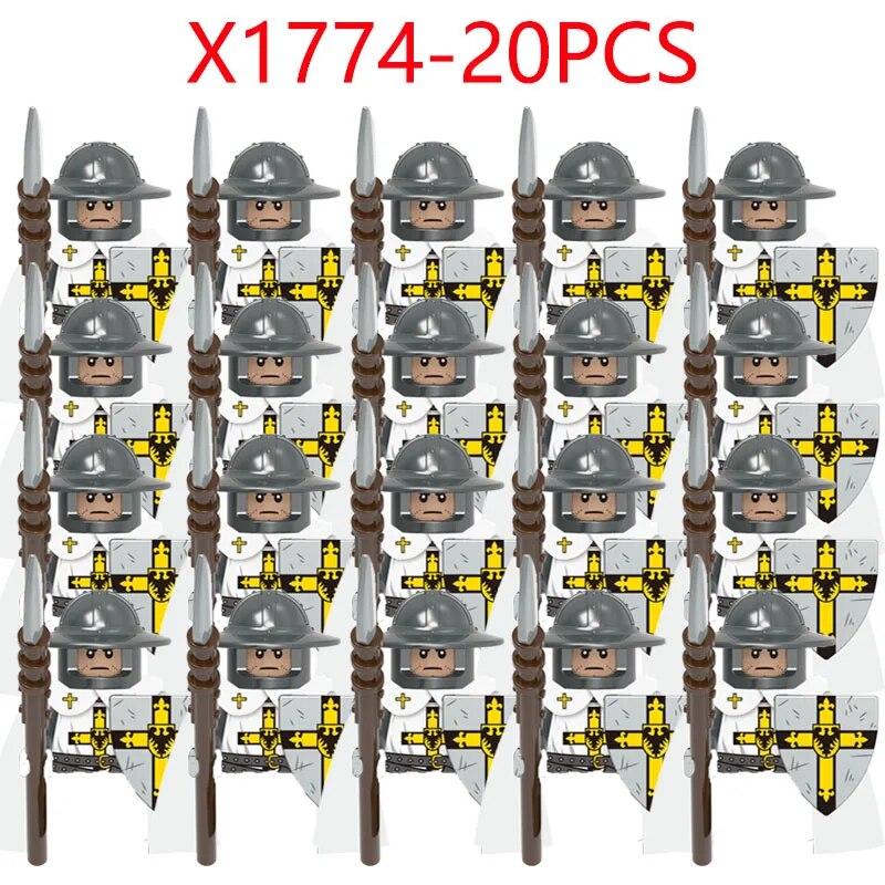 Military Building Blocks Medieval Times Roman Solider Figures Toys Adults Kids Gifts Weapons Sword Shield Helmet Cloak Halberd