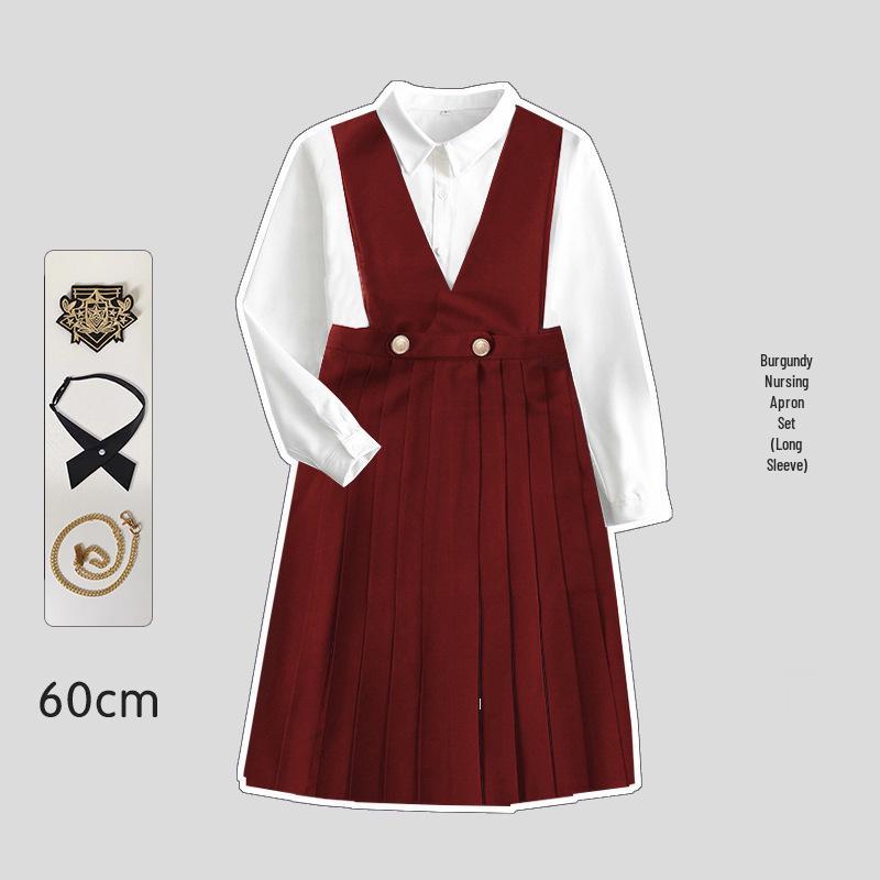 Японский комплект школьной формы JK: Аутентичная длинная юбка, защищающая грудь, для молодых леди от Ху Му Тао