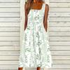 Chic Beach Midi Dress Sleeveless Pockets Match Shoes