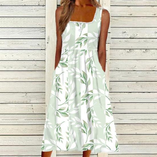 Шикарное пляжное платье-миди без рукавов с карманами и туфли в тон