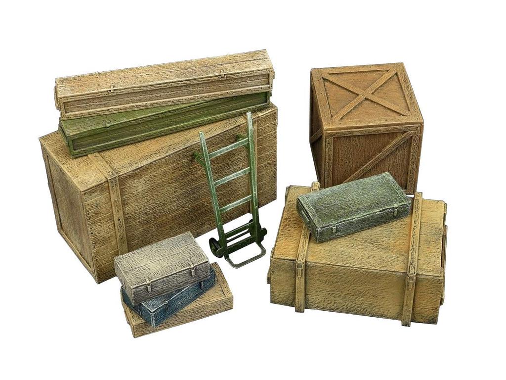Miniart 1/35 Scale Wooden Box and Crate Set Plastic Model MA35581
