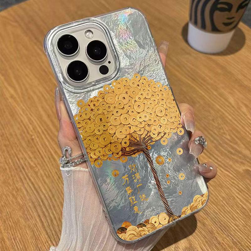 Чехол для телефона "Денежное дерево с золотыми монетами" для моделей iPhone: 13, 14 Pro Max, 16 Pro, 17