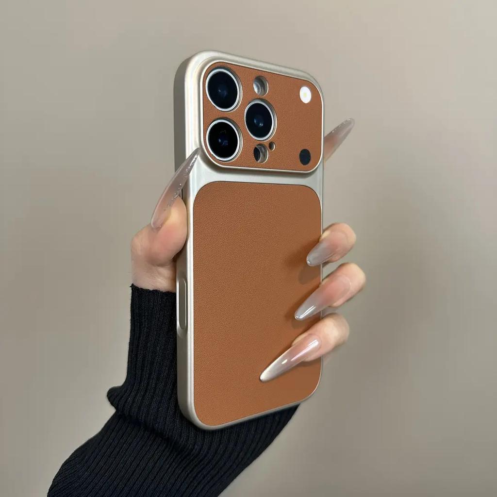 Деловой однотонный чехол с текстурой кожи для iPhone 17 Air 16 15 14 Plus 13 Pro Max, матовый, противоударный, с защитой объектива