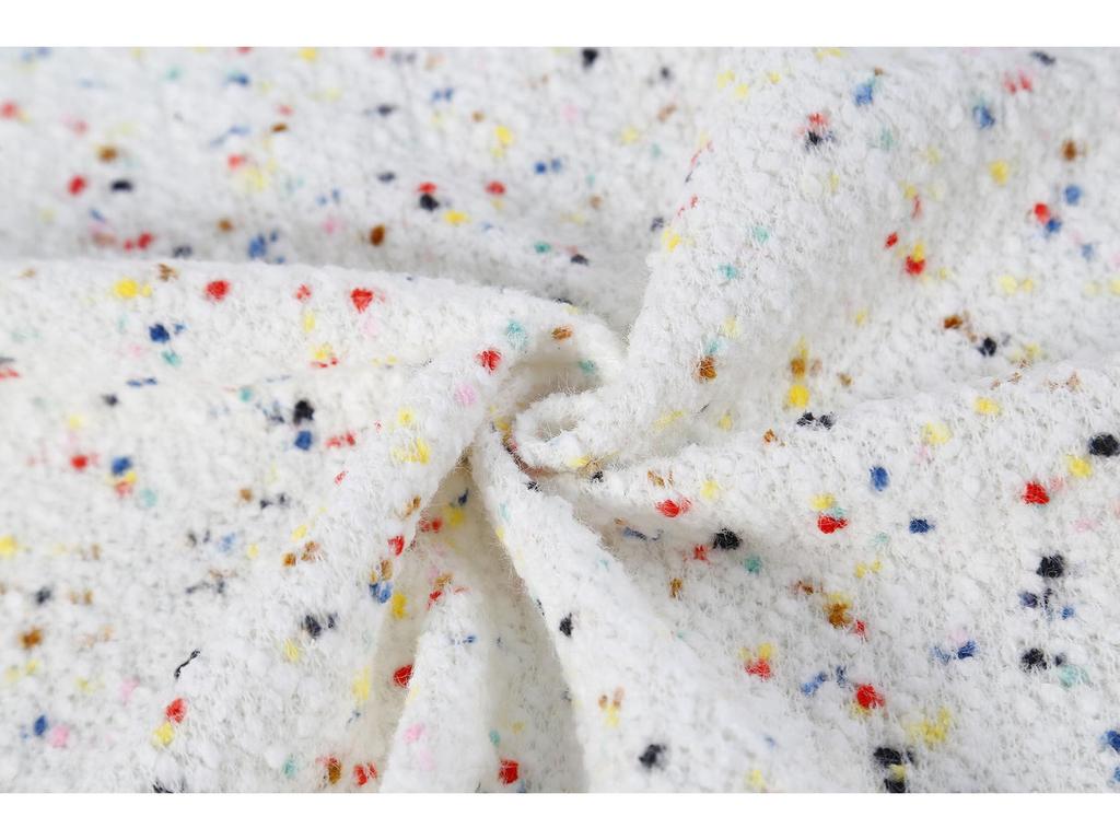 2024 Осень/Зима Гортензия Толстая Игла Пуловер Ткань в Цветном Пряже Маленький Аромат Стиль