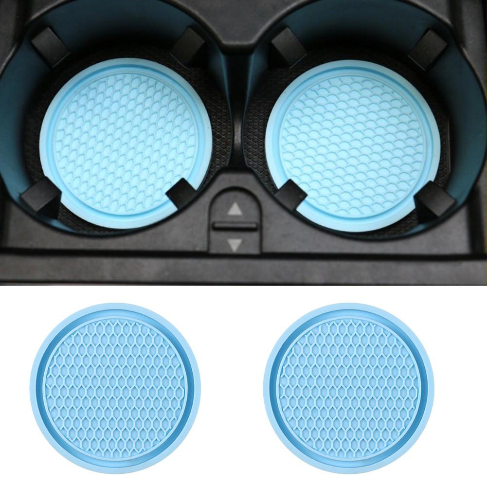 Мягкий коврик для чашки с клеем, противоскользящая портативная подставка для 2 шт. автомобильных подстаканников