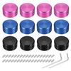 Uxcell 12pcs Foot Switch Toppers Guitar Pedal Button Caps Metal Foot Switch Top Covers Multicolor for Guitar Effect Pedal and Blue 3/8" Buttons, Red,