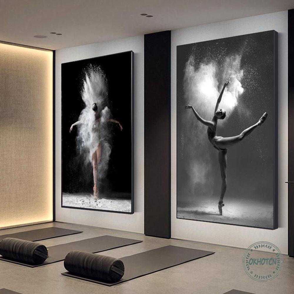 Плакат с балериной и принтом, черно-белая настенная живопись, элегантная поза балерины, фото, холст, картина, настенная картина, декор комнаты