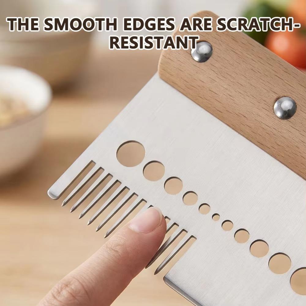 3 in 1 Multi-Purpose Scallion Slicer Wood Handle Scallion Cutter Creative Herb Stripper Restaurant