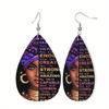 Богема Цыганка с серьгами Принт Серьги-капли из ПУ для женщин Девушек Серьги-подвески с буквой Вечеринка Украшения Новогодние Рождественские подарки