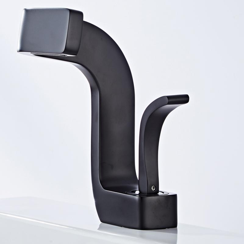 Смеситель для раковины, смеситель для ванной комнаты с водопадом, латунный смеситель с одной ручкой и одним отверстием для холодной и горячей воды, кран для мойки