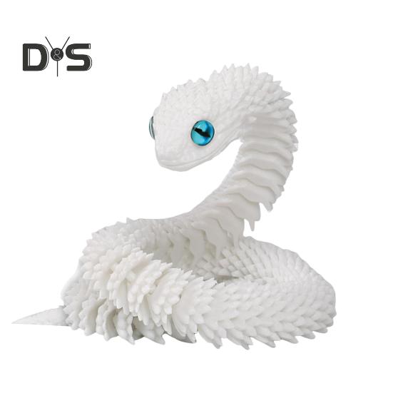 3D Printed Animals Articulated Simulated Snake Stress Relief Toys Realistic Flexible Snake Fidget Toy Tabletop Ornament for Kids Adults