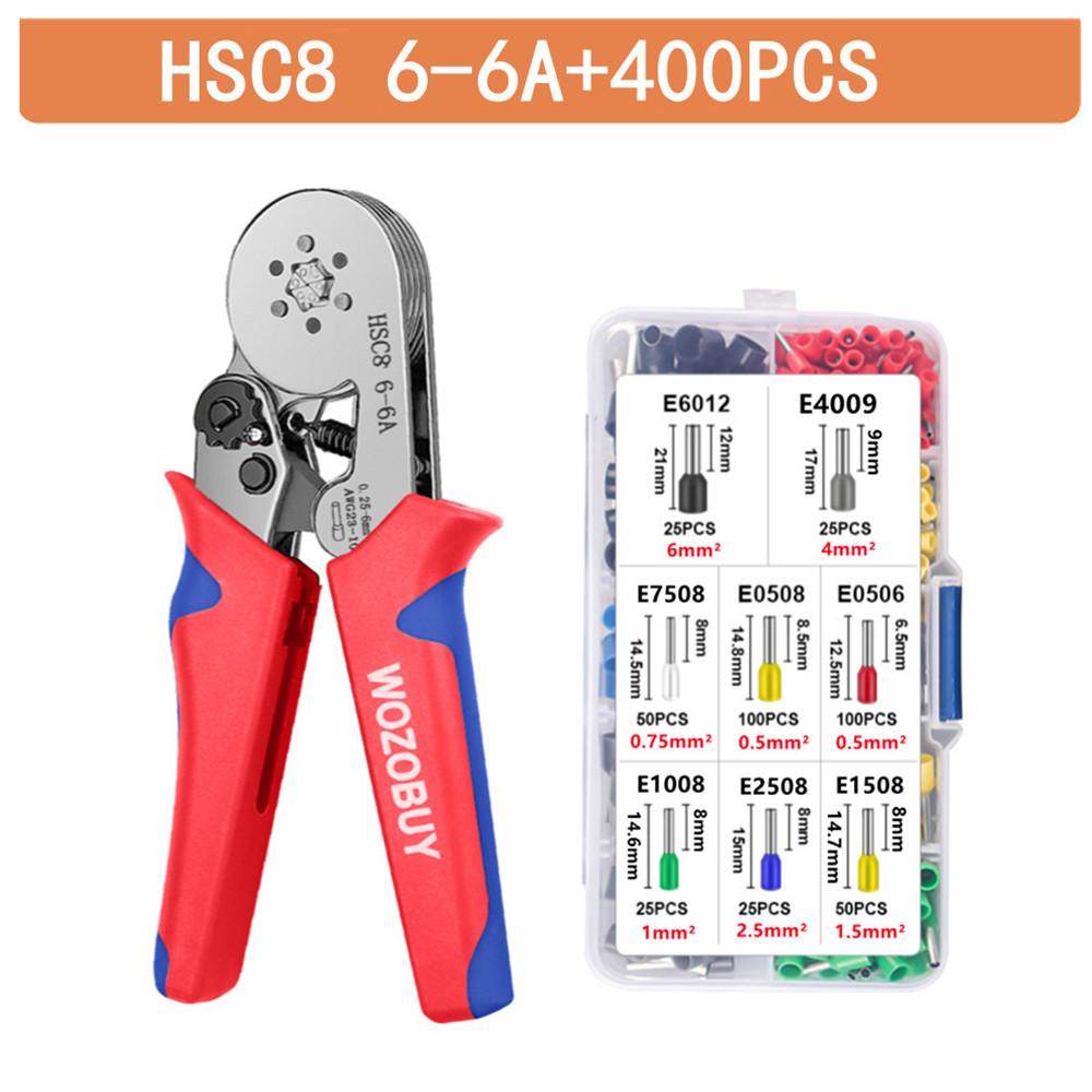 Ferrule Crimping Tool Kit, Self-adjustable Ratchet Wire Crimping Tool Crimper Plier Set,for Connectors Wire End Ferrules