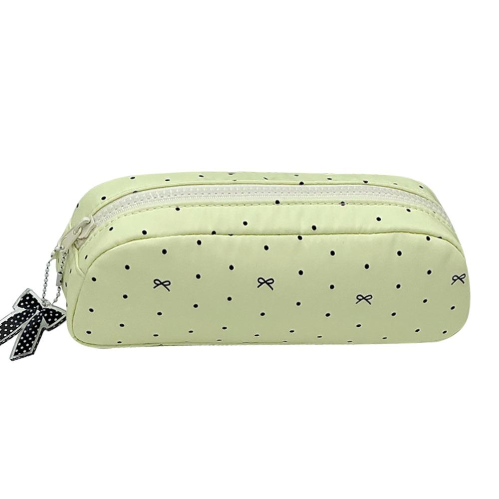 Large Capacity Pen Bag Polka Dot Bow Stationery Organizer INS Pencil Case Students