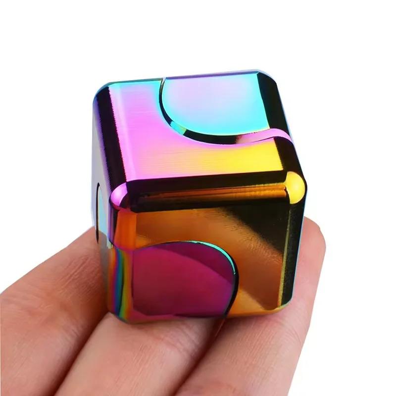 Механический Кубик-Шестеренка Fidget Spinner, Металлическая EDC Игрушка для Снятия Стресса с 3D Гироскопическим Движением, Сенсорный Инструмент для Фокусировки для Взрослых и СДВГ