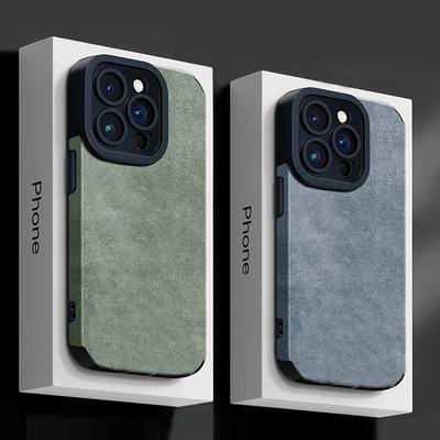 Роскошный плюшевый кожаный чехол для iPhone 15 13 12 11 14 Pro Max 14 15 Plus Матовый мягкий силиконовый чехол Противоударные чехлы Аксессуары