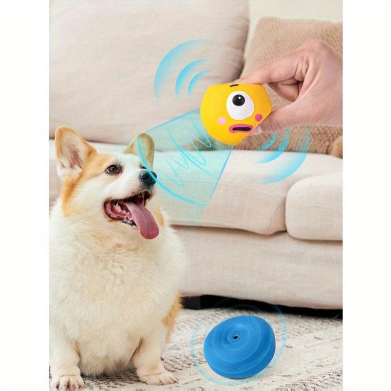 [Для собаки маленькой породы] 1/3 шт. Звуковая игрушка для собаки с милым дизайном больших глаз, Прочный резиновый жевательный мяч для питомца для чистки и шлифовки зубов со скрипучей собакой