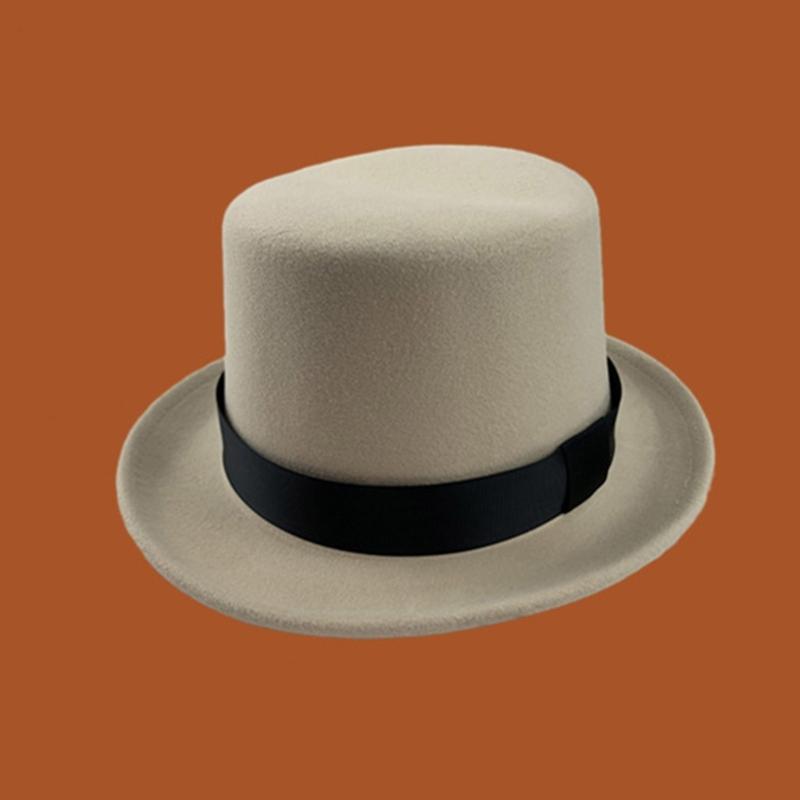 British Style Adult/Teens Derby Hat Prom Carnivals Party Costume Felt Magician Hat for Carnivals Show Rave Party