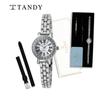 [Tandy] Women's Metal Watch 4017 Silver (leather Band + Replacement Tool Included) - Complimentary [Tandy] Shopping bag,Korean Popular Watches