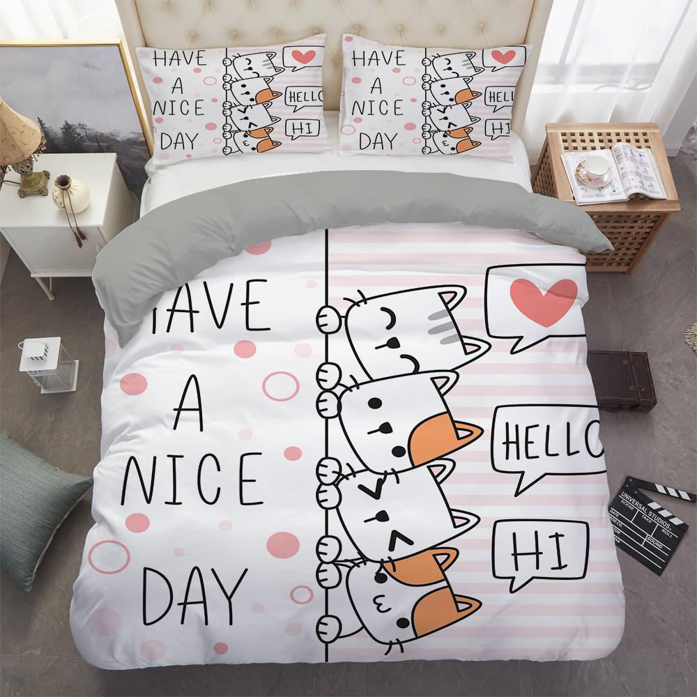 Пододеяльник с изображением мультяшного кота, космического корабля, космического питомца, животного, золотистого цвета, для детей, мальчиков, девочек, подарков для молодежи, украшения спальни