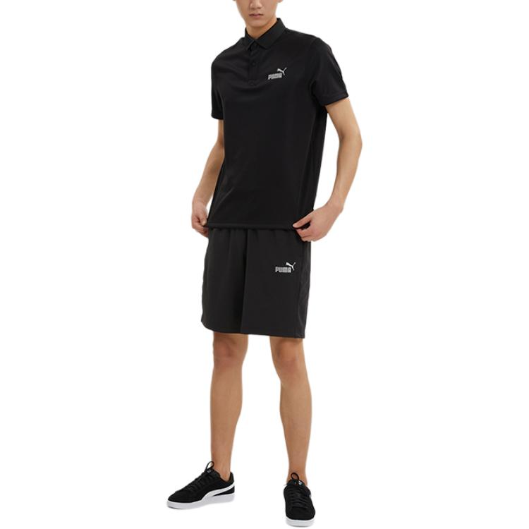 Puma Мужские поло с черным воротником-поло, умеренный прямой крой 671927-01