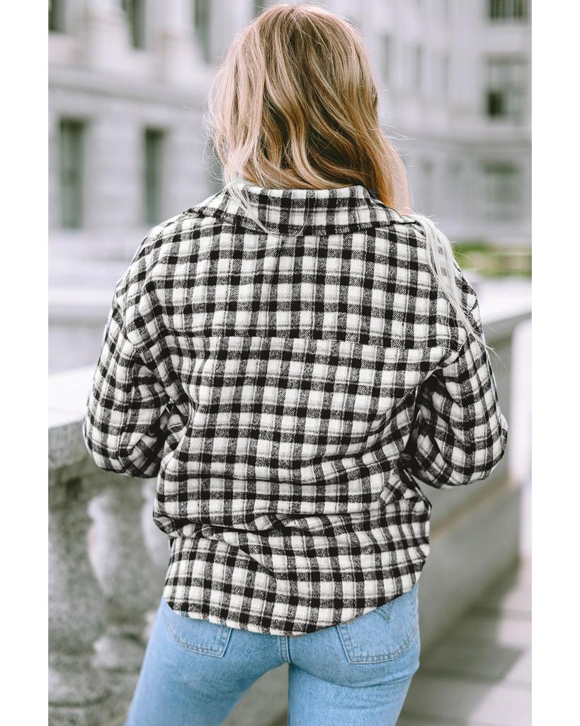 Azura Exchange Plaid Print Buttoned Tunic Shacket