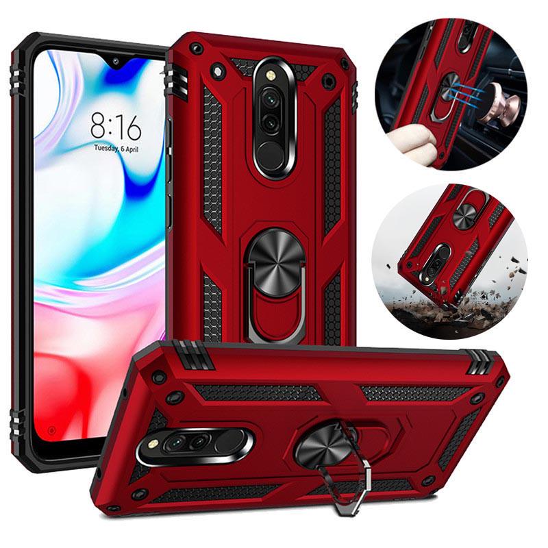 Luxury Armor Shockproof Phone Case for iPhone Samsung Huawei Honor Xiaomi Full Cover Car Magnetic Ring Bumper Back Shell