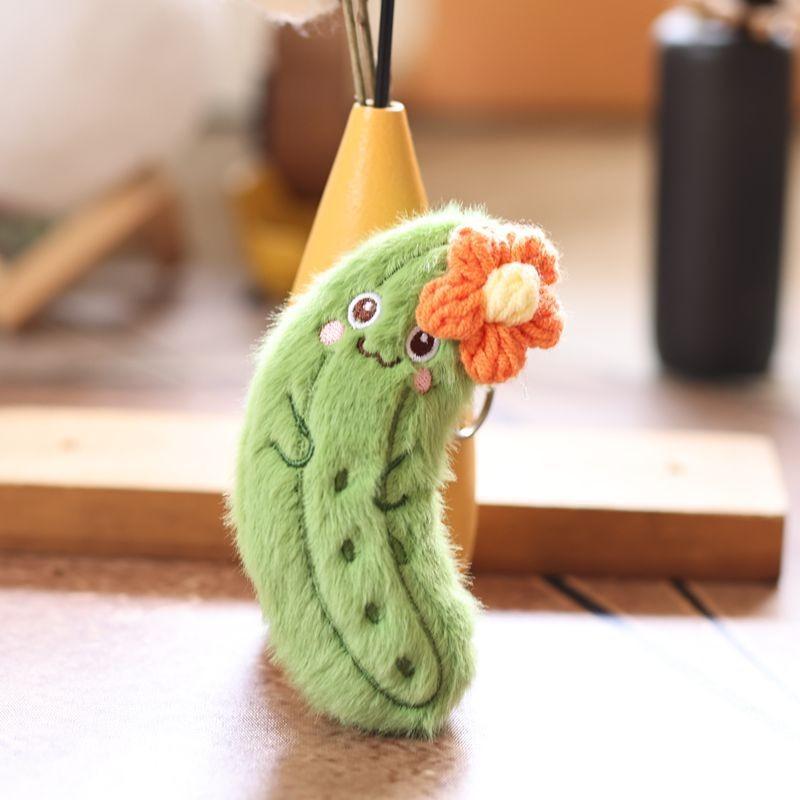 Милый плюшевый брелок в виде огурца с мягким ПП-хлопком для детей и украшения сумки