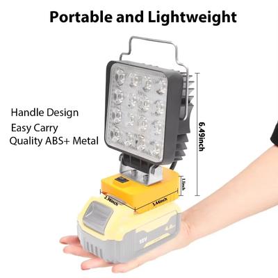 Рабочий фонарь для Dewalt 18 В 20 В литиевая батарея беспроводной светодиодный рабочий фонарь наружное освещение кемпинг аварийный прожектор